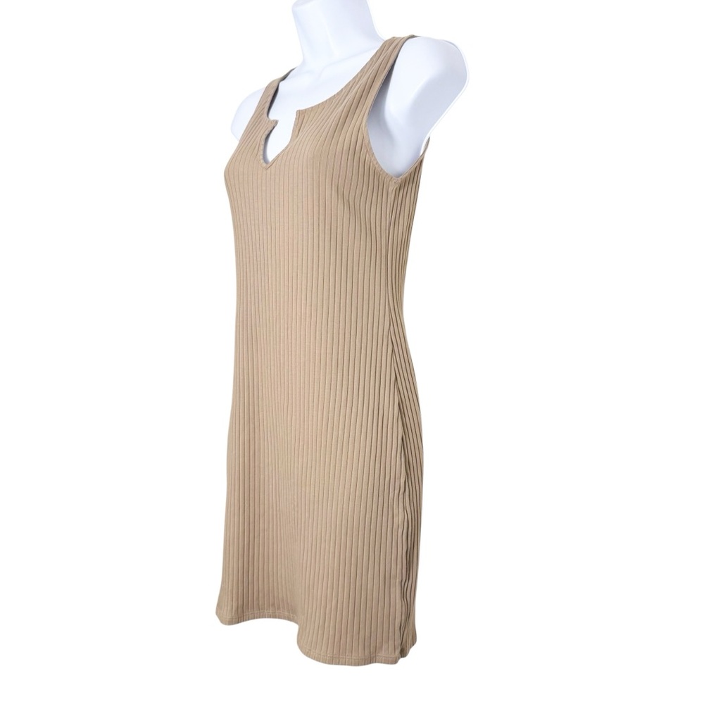 American Eagle Ribbed Knit Tan Sleeveless Mini Dress Size M - Picture 4 of 6